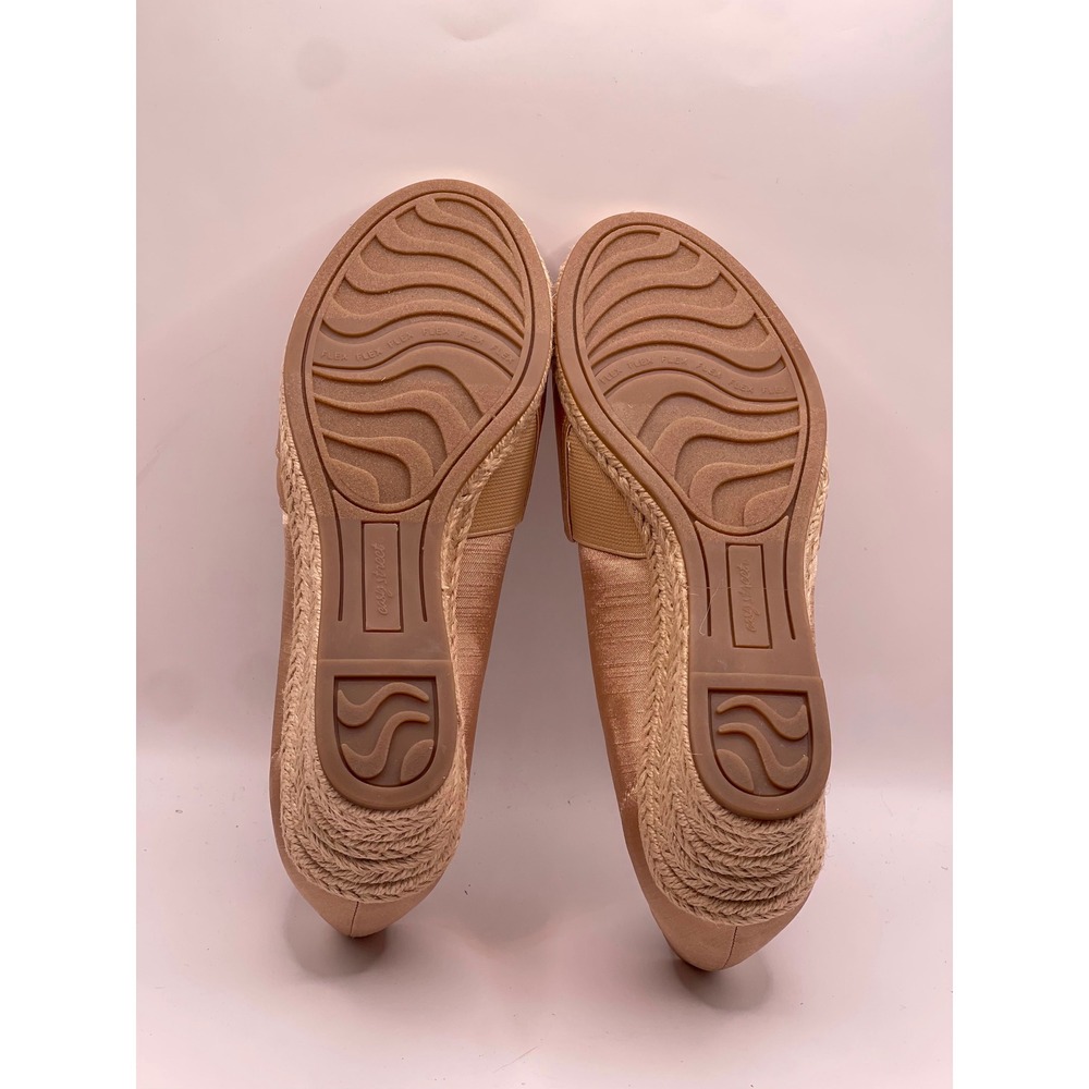Easy Street Jasper Natural Thai Silk Espadrille Wedge Sandals Womens 7 M - Picture 3 of 6